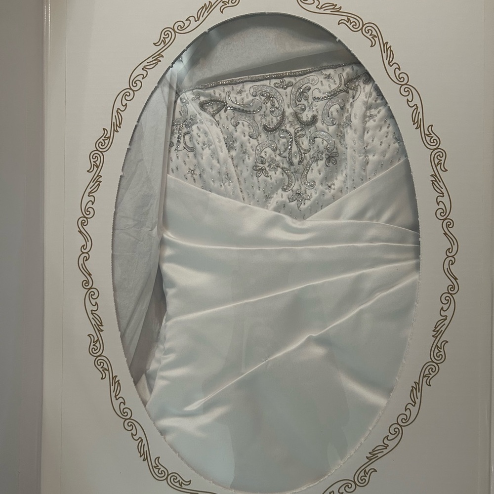 Elegant White and Silver Wedding Gown